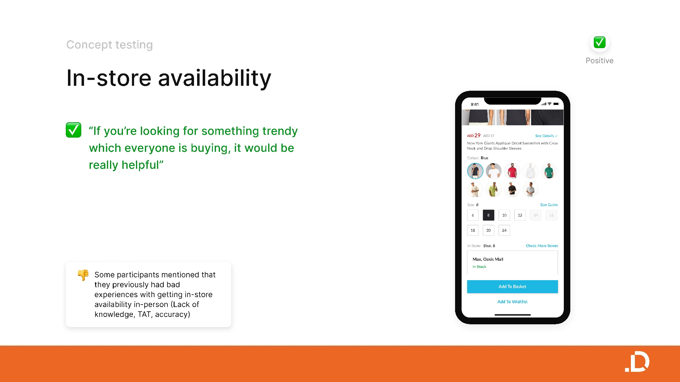 Store availability concept showing where a selected product variant is in stock.